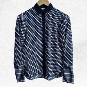 NWT Anne Klein Womens Milano Striped Blouse